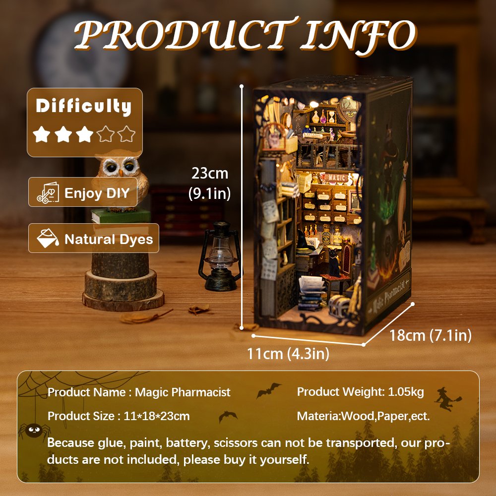 Cutebee DIY Gifts Toy Miniature House Dollhouse Touch Light Model Building Book Nook for Decoration