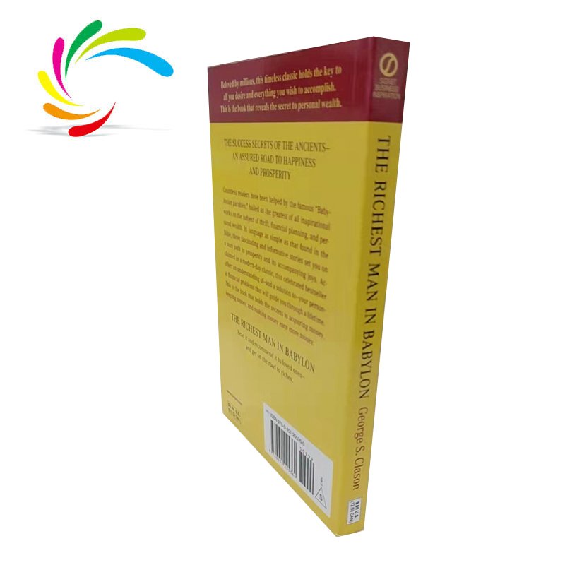 Softcover A5 manufacturer cheap stock book The richest man in Babylon light modern novel design English books for adults