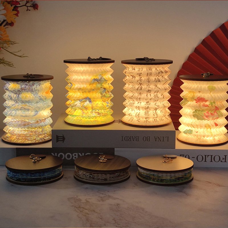 Foldable Book camping lantern light Lamp Rechargeable Creative Gifts Paper Decoration lanterns Lighting