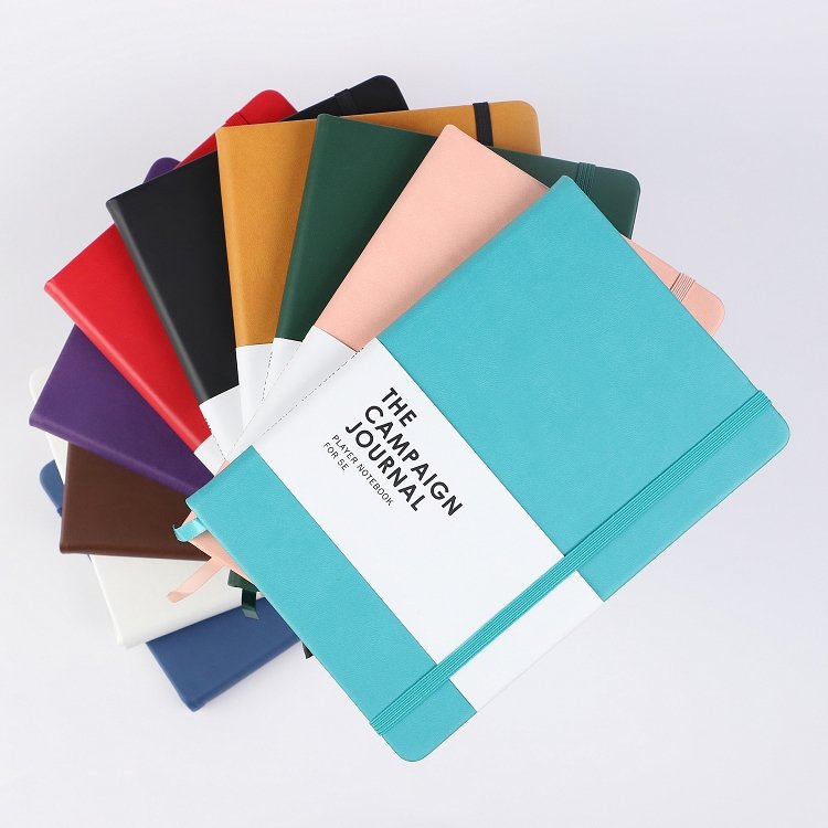 High Quality Business Office Lined Personalized Printed Note Book PU Leather Custom A5 Hardcover Journal Notebook With Logo
