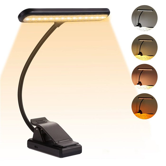 Super Bright LED Piano Light Amber LED Clip on LED Book reading Light Rechargeable Music Stand Light Perfect for Piano Orchestra
