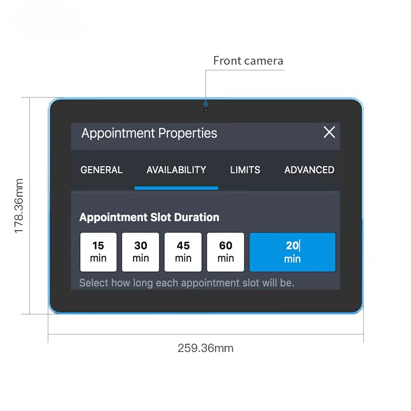 Wall mount touch display POE Surrounding LED Lights Booking System Meeting room android tablet for smart home