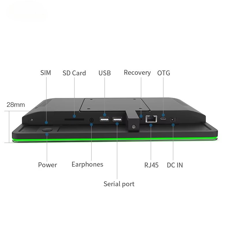 Wall mount touch display POE Surrounding LED Lights Booking System Meeting room android tablet for smart home