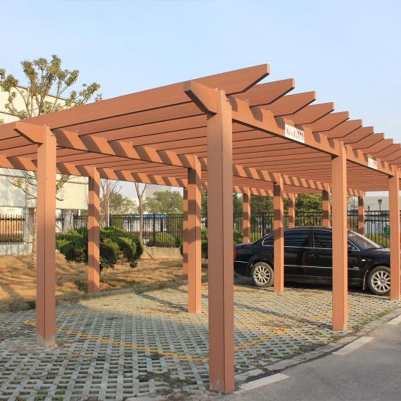 Wood plastic composite Modern design project weather resistant arbors WPC decorative square column for pergola