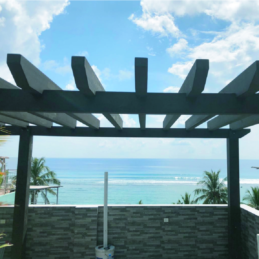 Wood plastic composite Modern design project weather resistant arbors WPC decorative square column for pergola