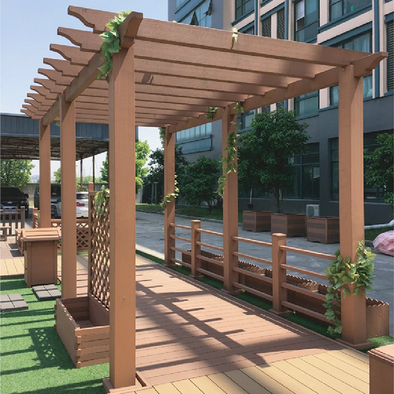 Wood plastic composite Modern design project weather resistant arbors WPC decorative square column for pergola
