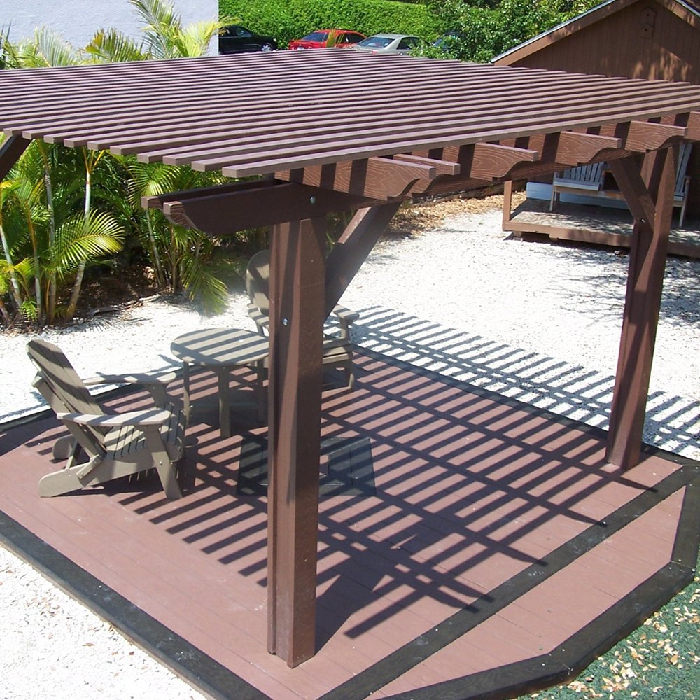 Wood plastic composite Modern design project weather resistant arbors WPC decorative square column for pergola