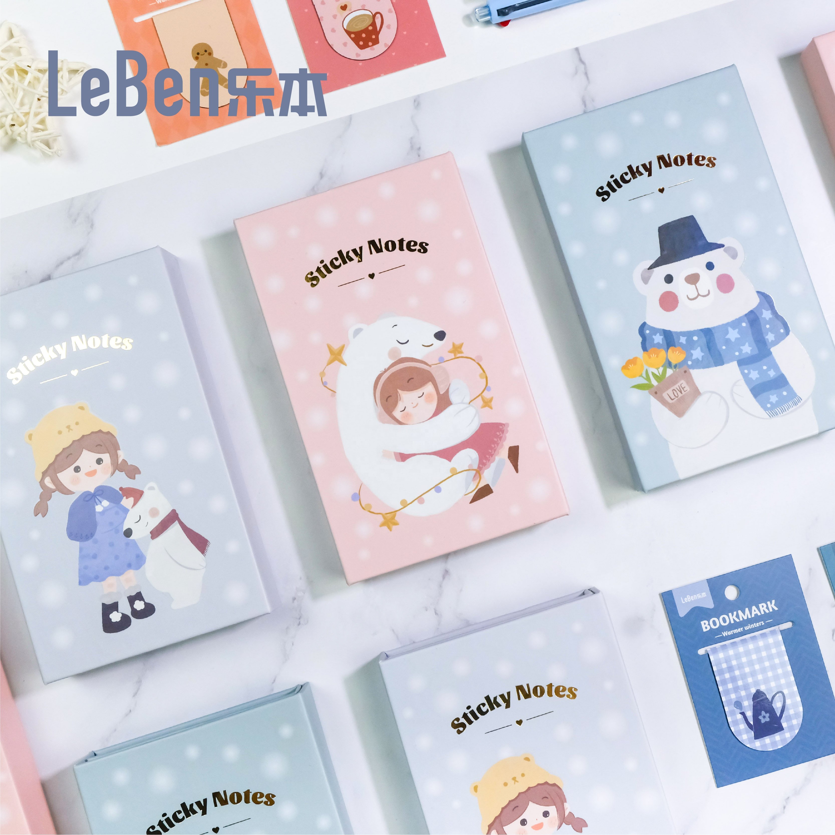 Kawaii Notepad Posted Notes Cute Girl Planner Notebook With Sticky Notes