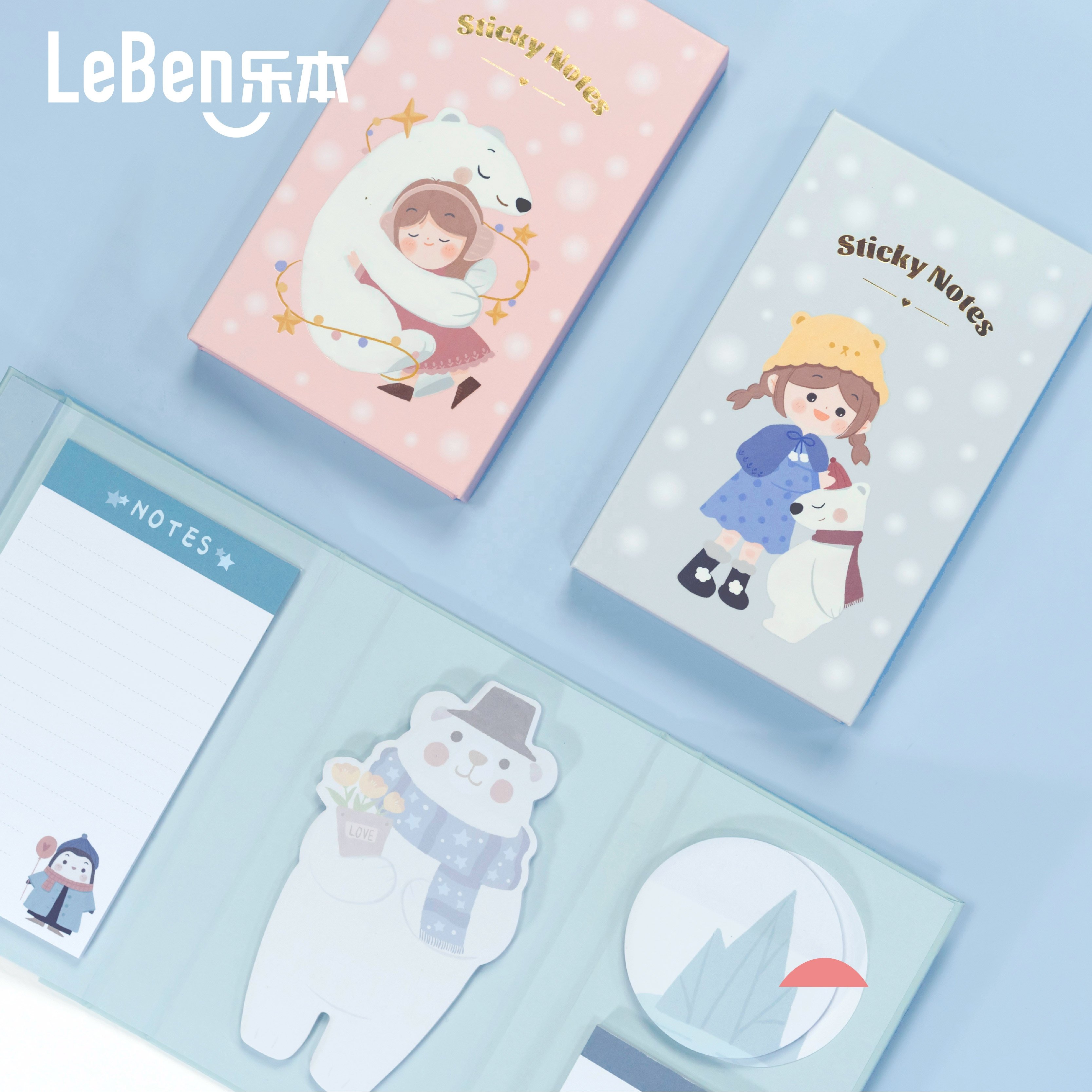 Kawaii Notepad Posted Notes Cute Girl Planner Notebook With Sticky Notes