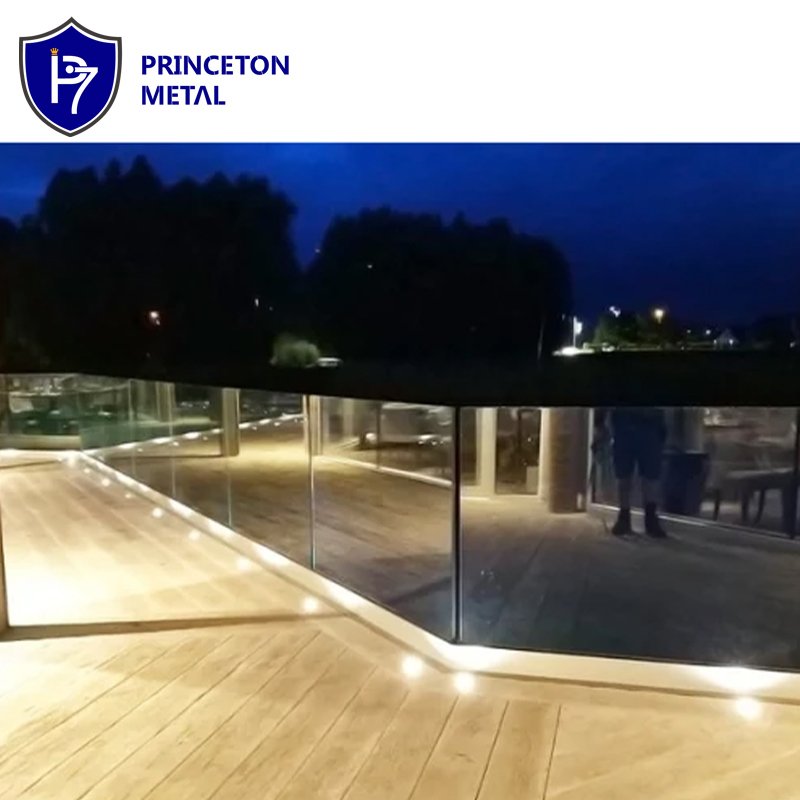 Outdoor Aluminum Balcony Balustrade Railing U Channel Design Frameless Glass Railing Spigot Pool Glass Fence