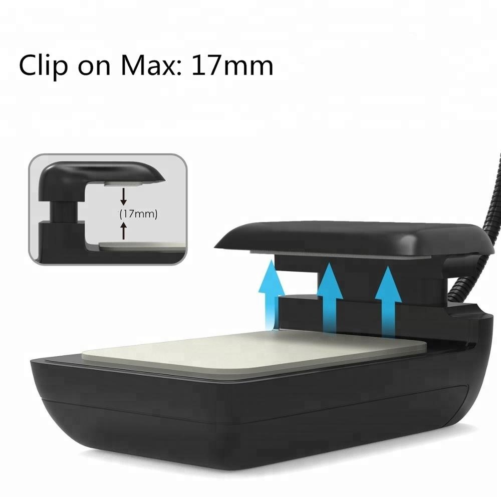 Hot selling latest top quality clip reading book light adjustable led mini clip book light