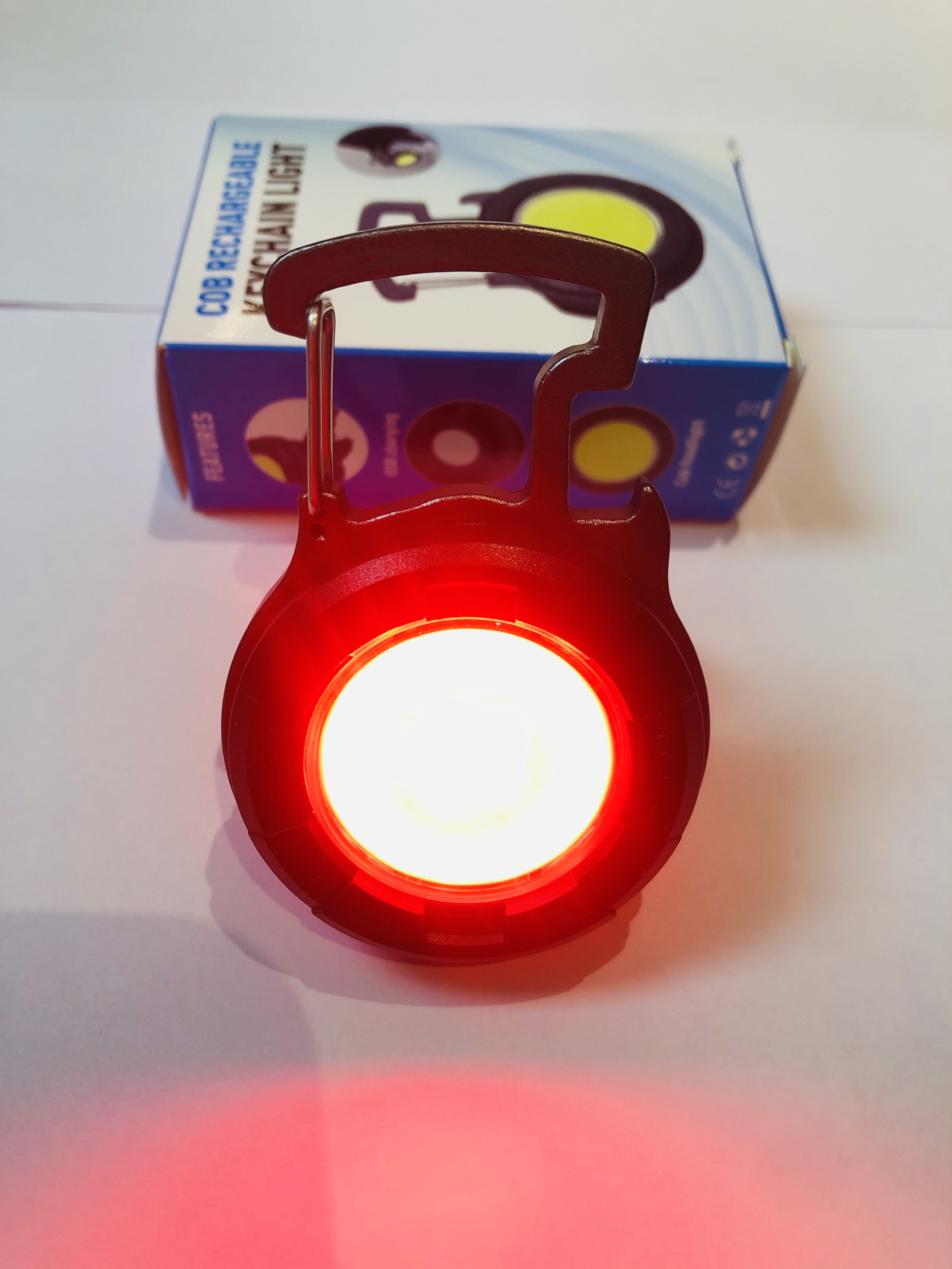 Multi Functional COB Work Light Keychain Mini Flashlight 4 Modes Pocket Light with Cap Clip