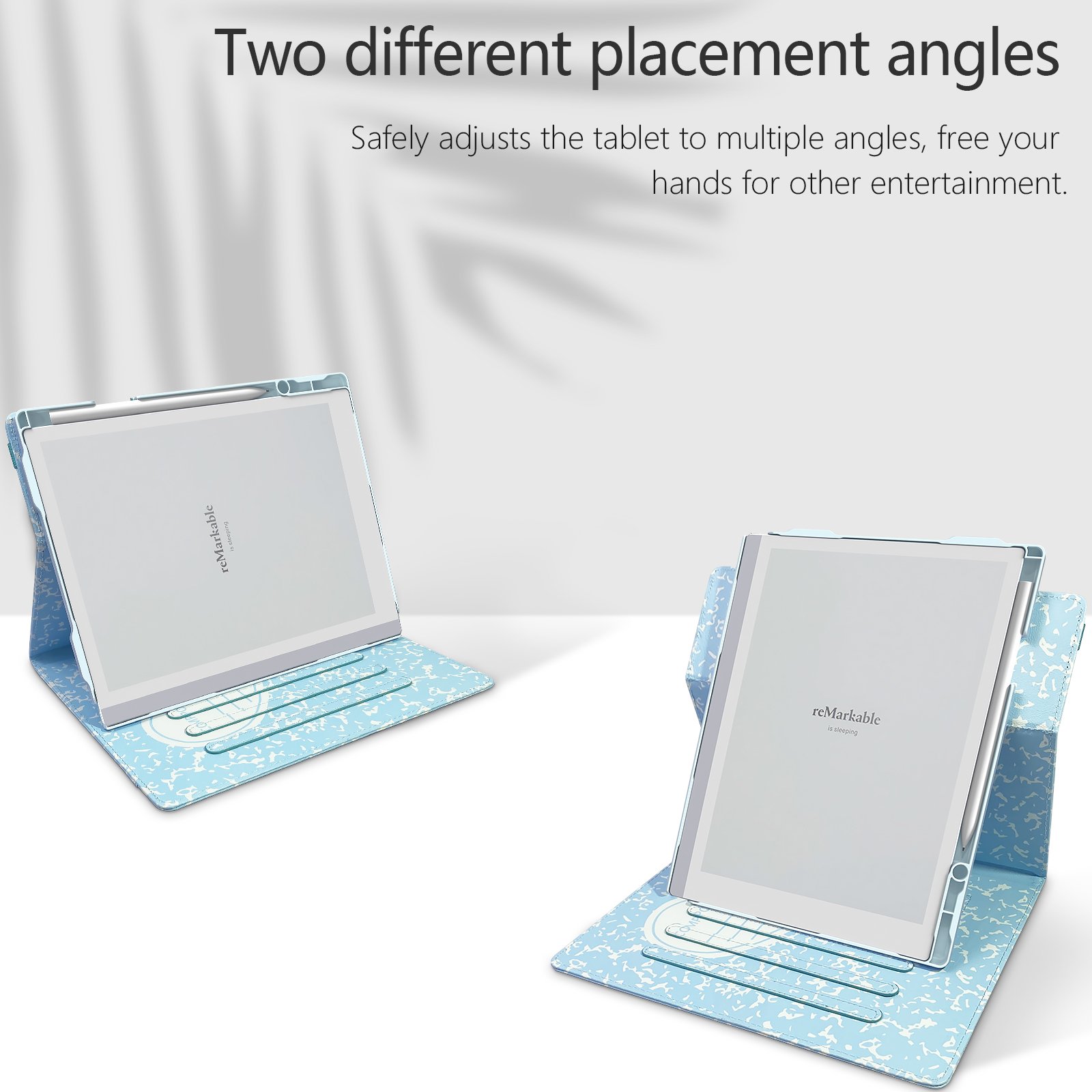 Remarkable 2 Case 10.3 inch Cover Case Slim Lightweight Book Folios Cover for Tablet with Pen Holder/Hand Strap/Elastic Strap