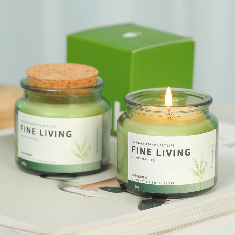 Clear Handmade Glass bottom Natural Soy Wax candle jars Luxury Glass Scented Candle Holders With Wooden Lid