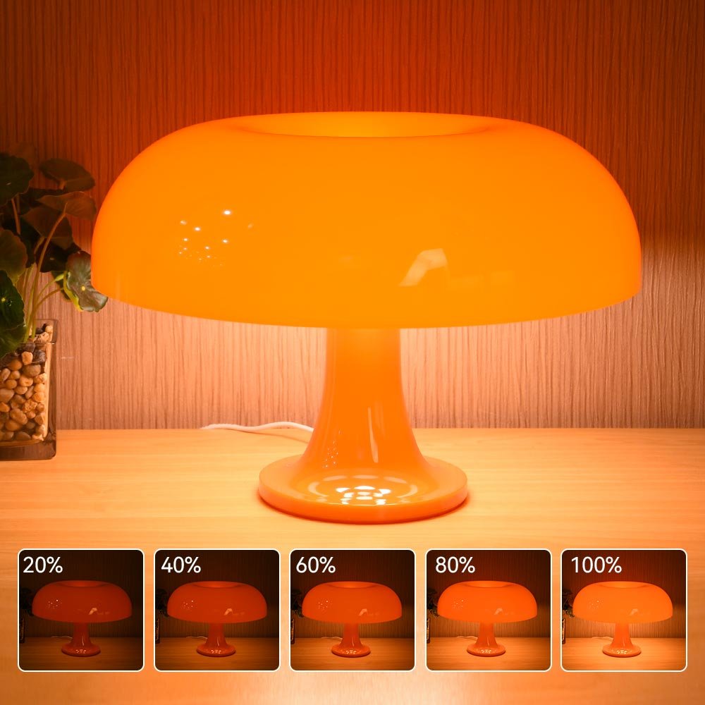 LED Mushroom Table Lamp Bedside Lamps Portable Dimmable with USB Charging Translucent Lampshade Table Lamp for Read Living Room