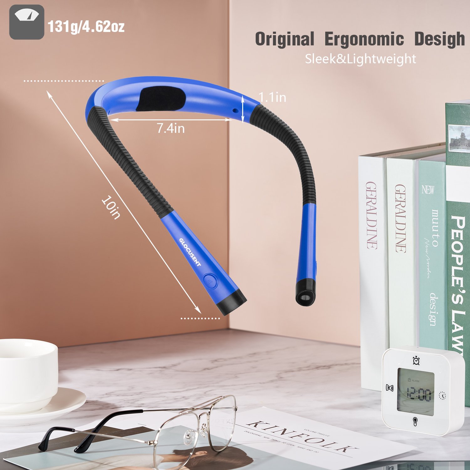 Hand Free LED Usb Rechargeable Book Light 3 Modes 6 Brightness Levels Reading Lights Night Neck Light