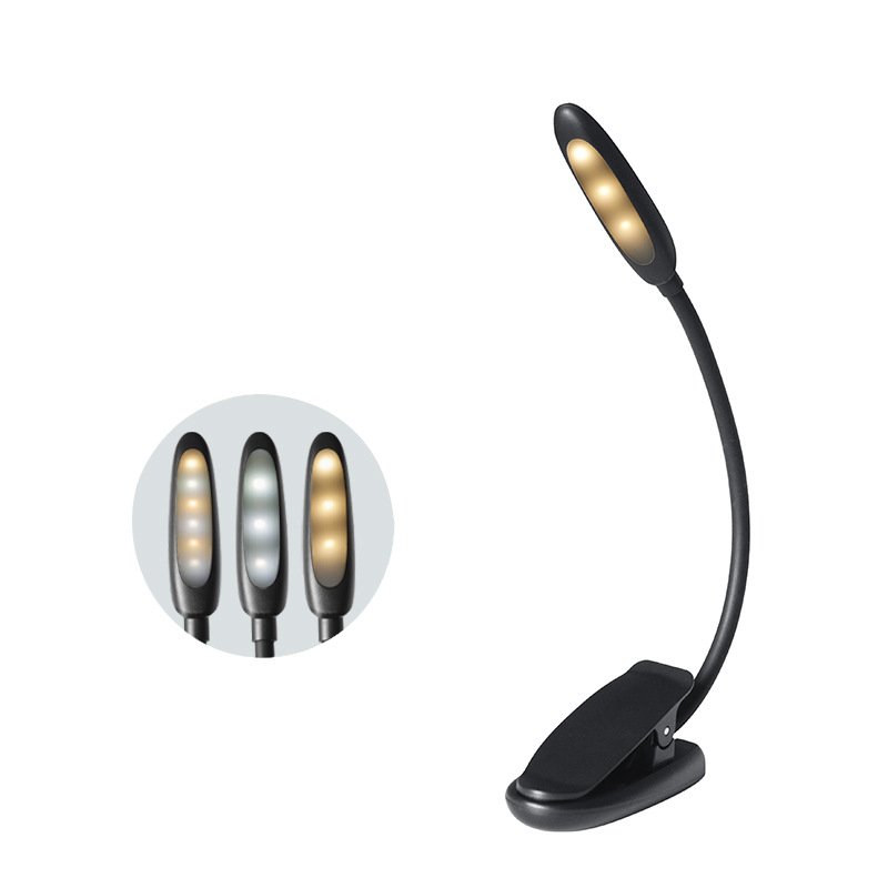 USB rechargeable 3 Brightness Level LED Bed clip on book light Perfect for Reading LED Clip On Reading Light