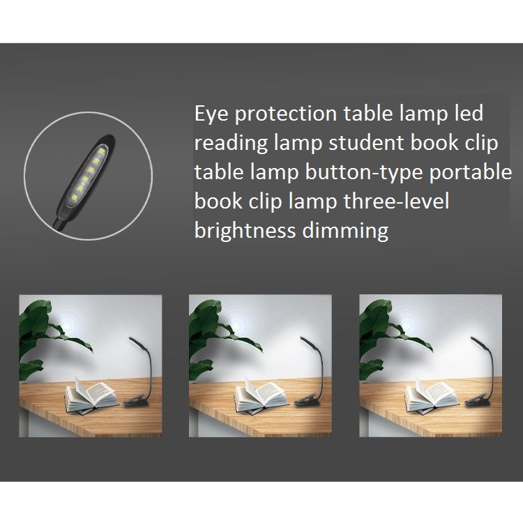 USB rechargeable 3 Brightness Level LED Bed clip on book light Perfect for Reading LED Clip On Reading Light