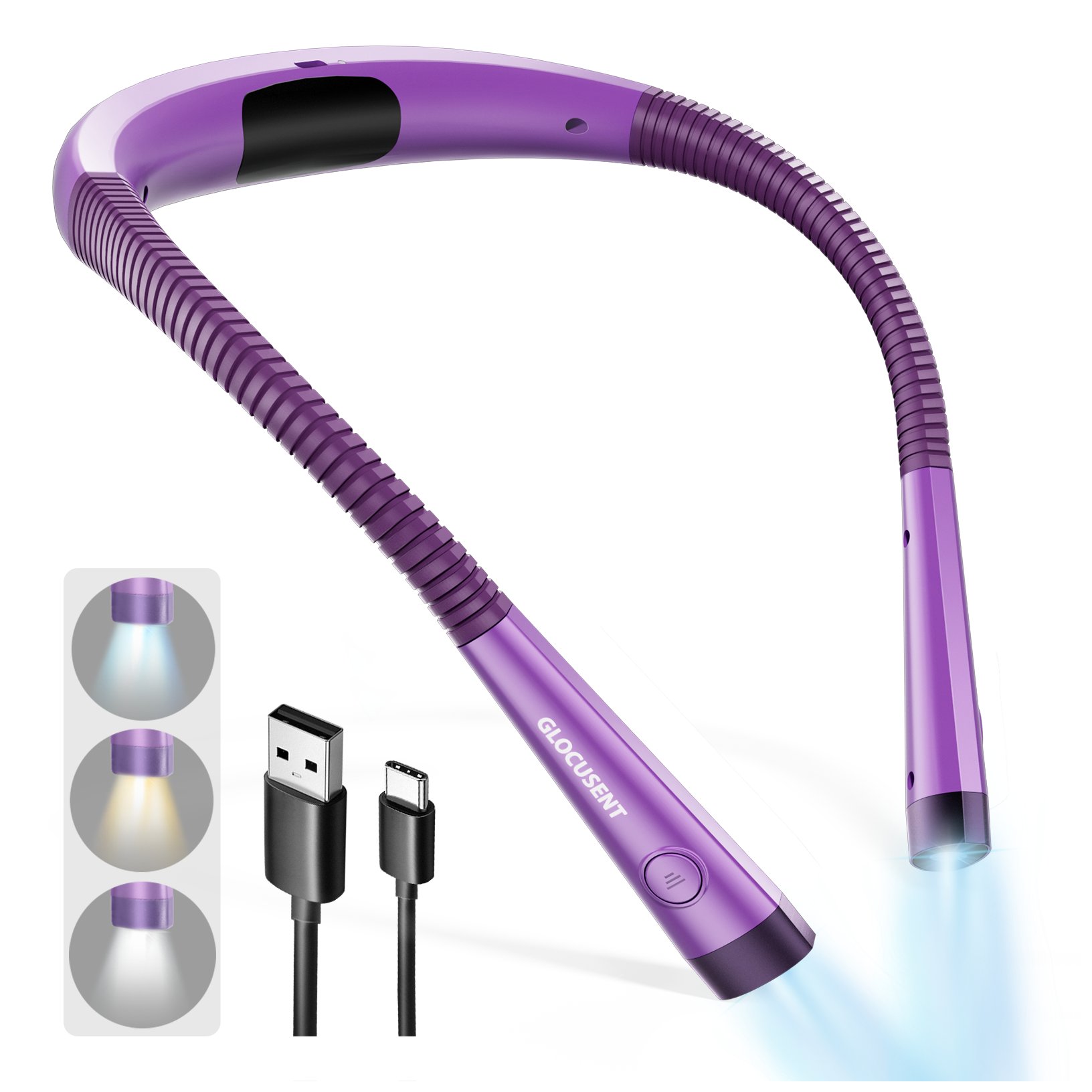 Customised Rechargeable LED Book Lights Comfortably Wear Neck Reading Light for Reading in Bed