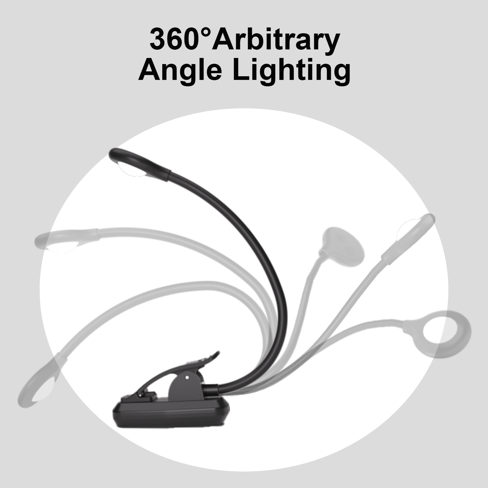New Design Eye Protection Book Reading Light With Clip Bright Adjustable Rechargeable Portable 5 color Mode Book Light with Clip
