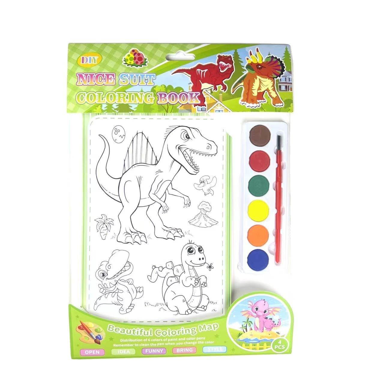 Children's watercolor coloring book graffiti coloring with paint portable magic painting book