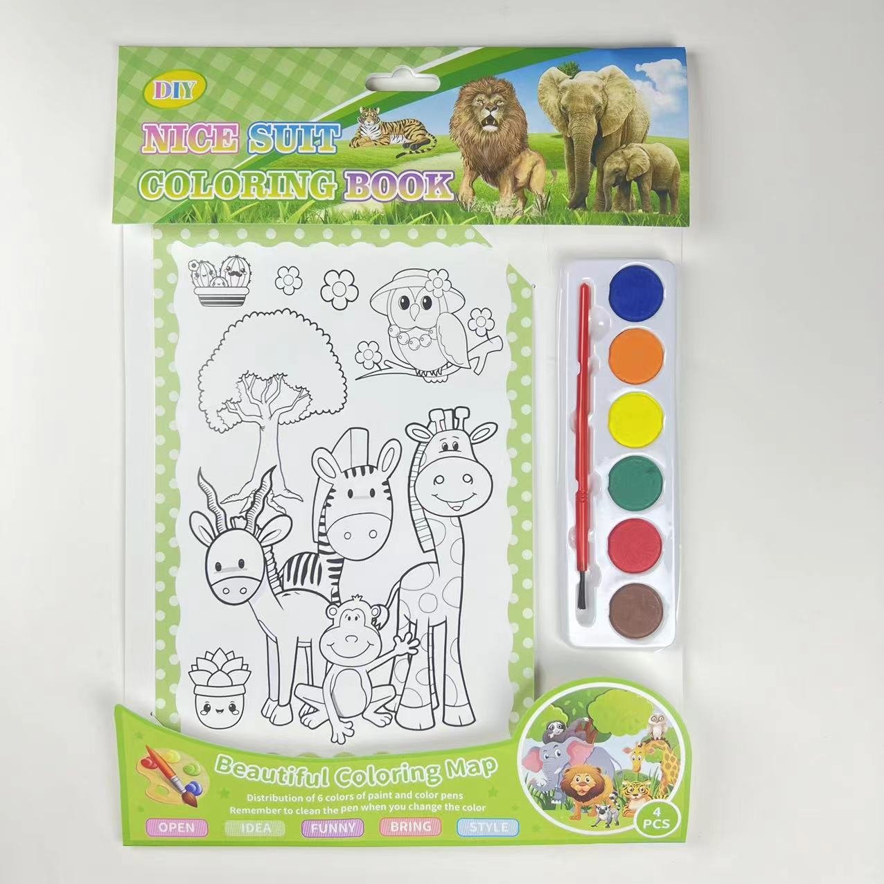 Unisex Children's Watercolor Graffiti Doodle Drawing Book Light Preschool Kids Painting Book with Puzzle for DIY for All-Girls
