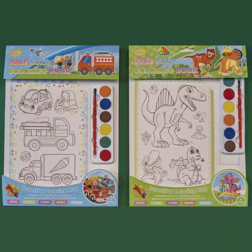 Unisex Children's Watercolor Graffiti Doodle Drawing Book Light Preschool Kids Painting Book with Puzzle for DIY for All-Girls