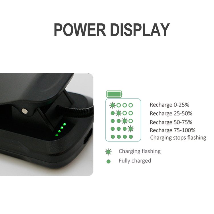 Portable Warm White 3 Color Temperatures 9 Brightness Rechargeable Clip 9 LED Book Light Adjustable Flexible Reading Lamp
