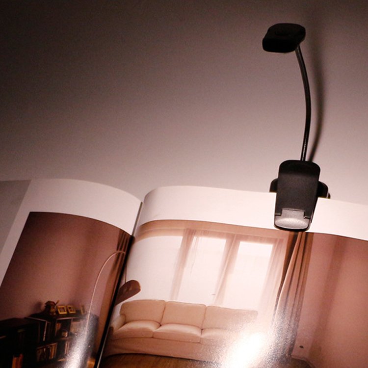 Portable Warm White 3 Color Temperatures 9 Brightness Rechargeable Clip 9 LED Book Light Adjustable Flexible Reading Lamp