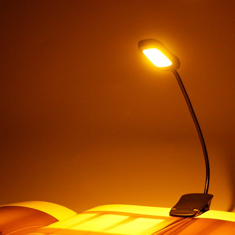 Portable Warm White 3 Color Temperatures 9 Brightness Rechargeable Clip 9 LED Book Light Adjustable Flexible Reading Lamp