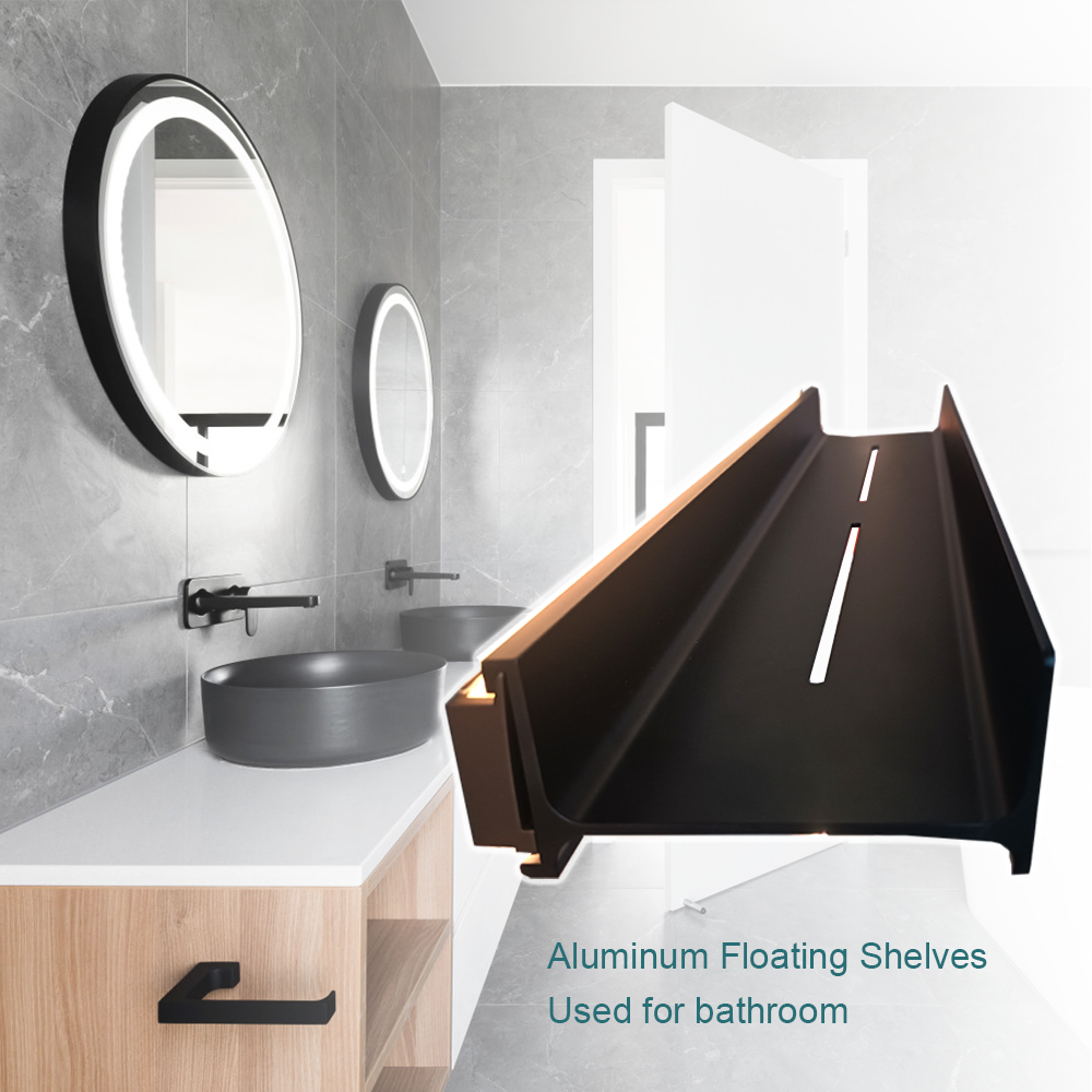 High End Bathroom Waterproof Wall Mounted Metal Fittings Led Light 4 Layers Red Display Rack Floating Shelves For Nail Salon