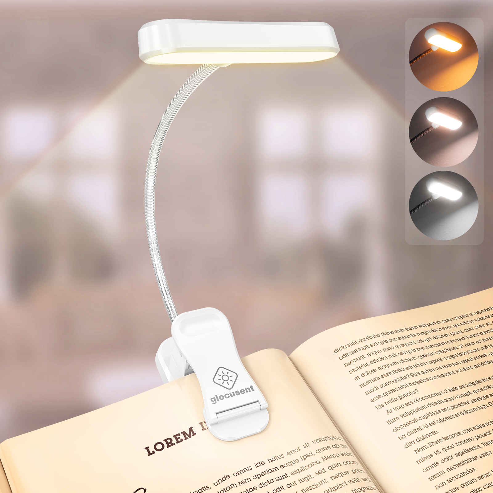 Mini Clip On Book Led Reading Light Rechargeable Dimmable Wide Range Lights Clip On Bedside Book Reading Lamp Light