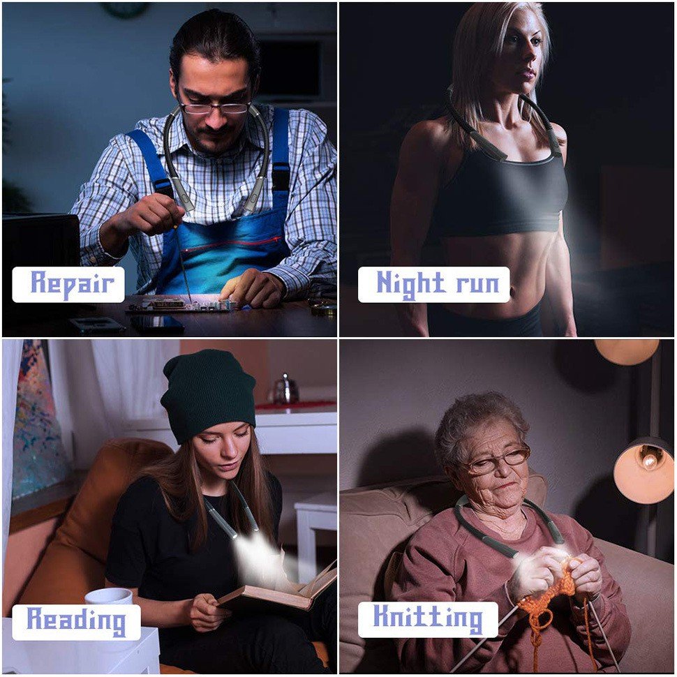 LED neck reading light USB Portable Comfortable charging LED Neck Hung Reading Light