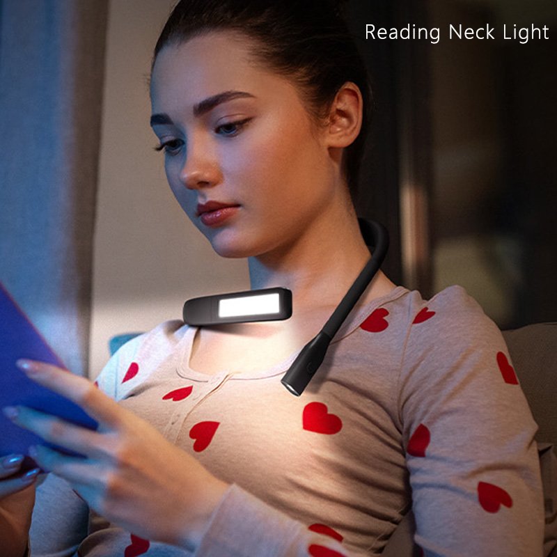 LED Neck Reading Light Portable Comfortable Bedtime Reading Companion Adjustable Brightness Perfect for Bookworms Night Owls