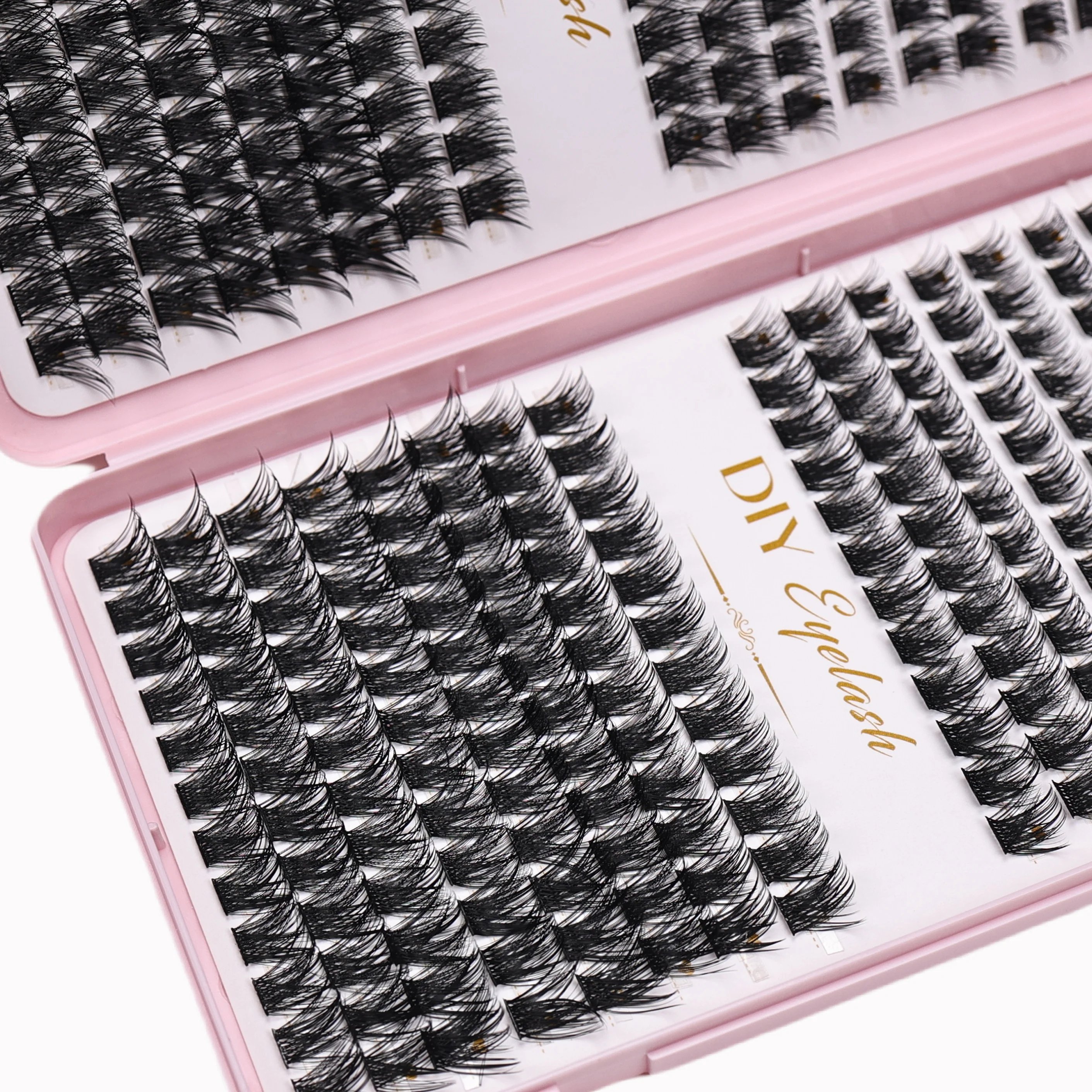 384PCS Individual Lashes Clusters DIY Lash Extensions Book, D Curl Eyelash Extension at Home Lash Clusters