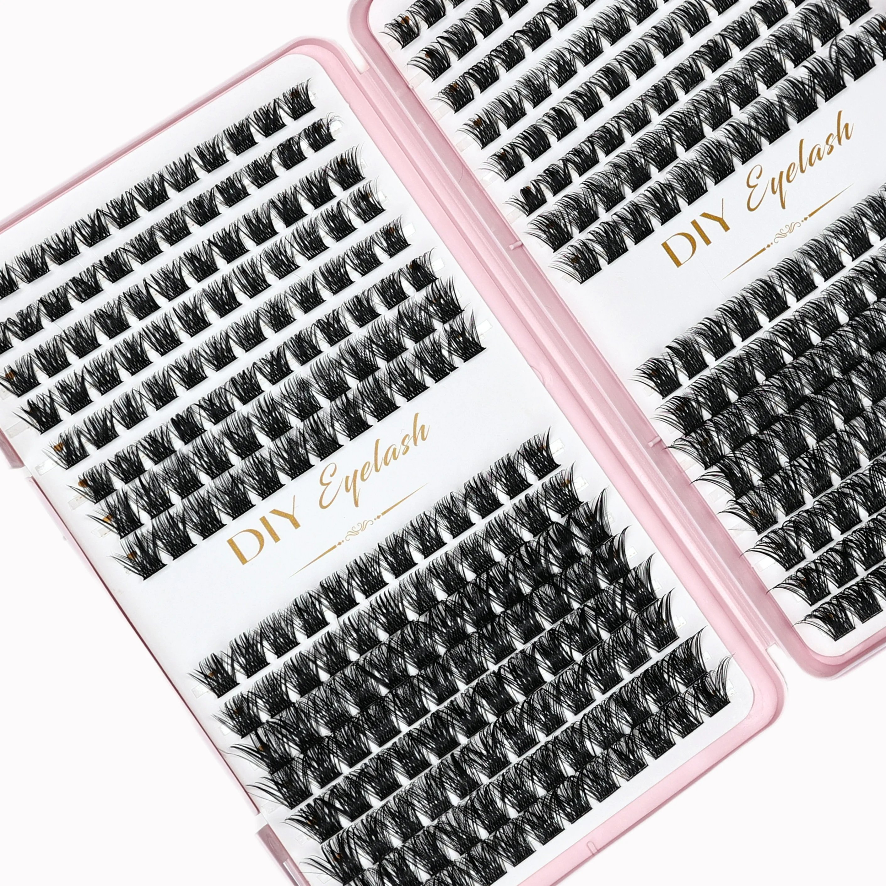 384PCS Individual Lashes Clusters DIY Lash Extensions Book, D Curl Eyelash Extension at Home Lash Clusters