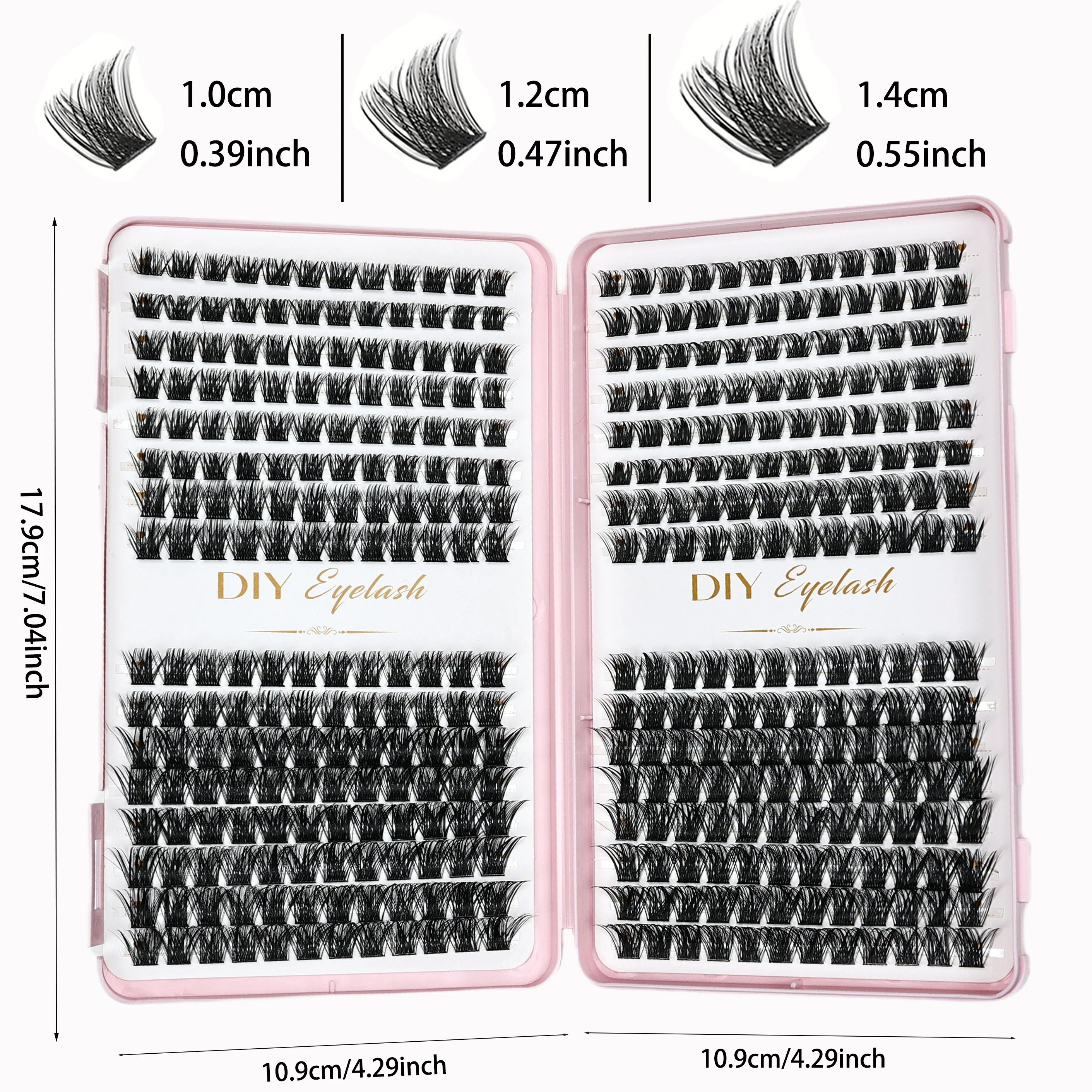 384PCS Individual Lashes Clusters DIY Lash Extensions Book, D Curl Eyelash Extension at Home Lash Clusters