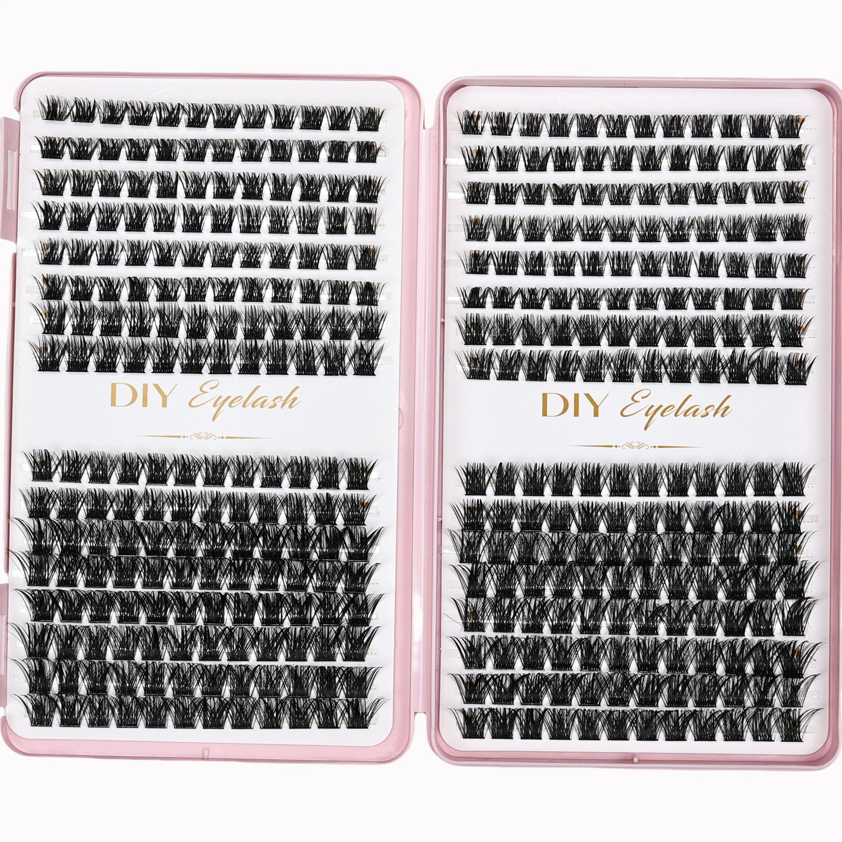 384PCS Individual Lashes Clusters DIY Lash Extensions Book, D Curl Eyelash Extension at Home Lash Clusters