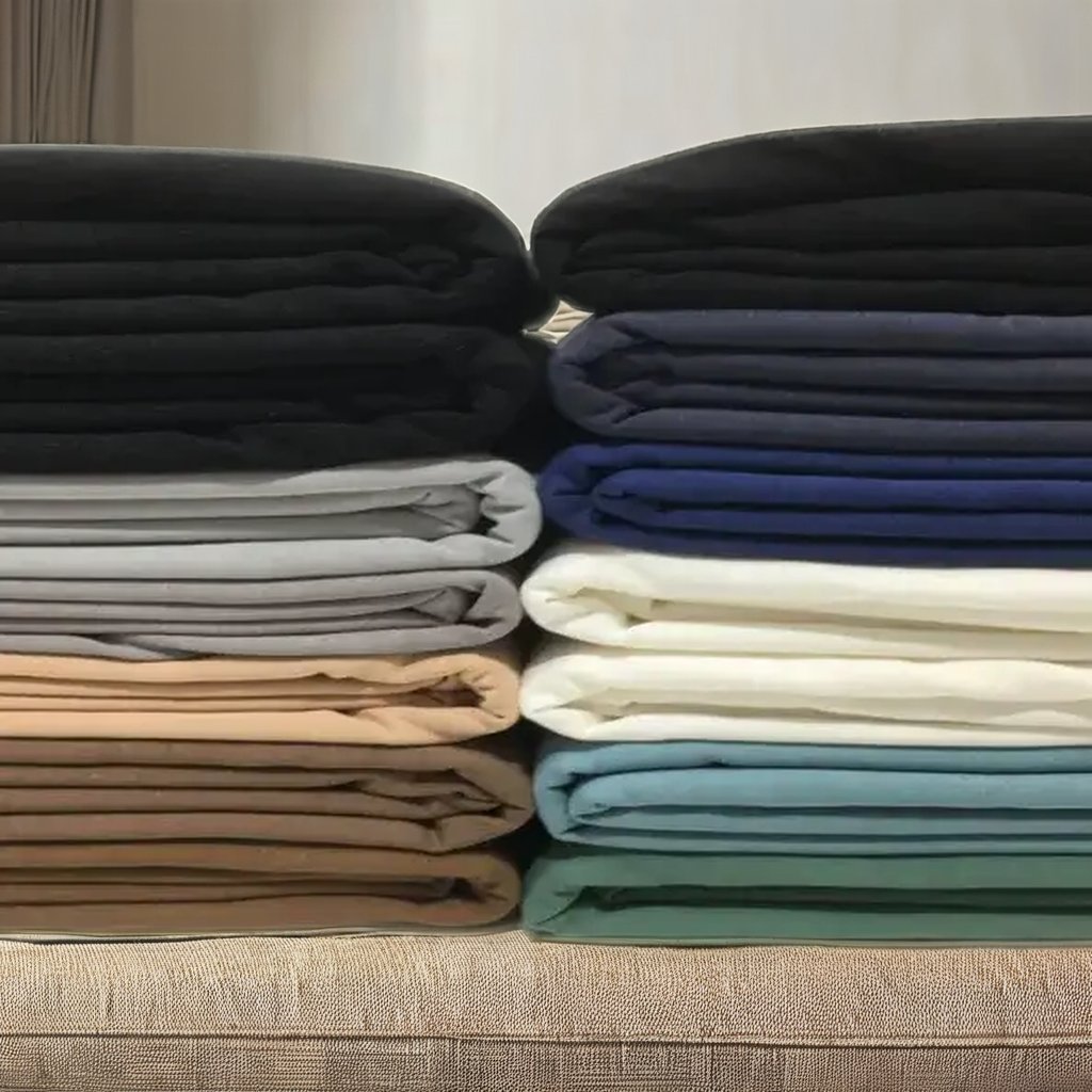 Light Green Color French Terry Cotton Fabric 65% Cotton 35% Polyester Blend Fabric Winter Clothing Brushed Fleece Knitted Terry