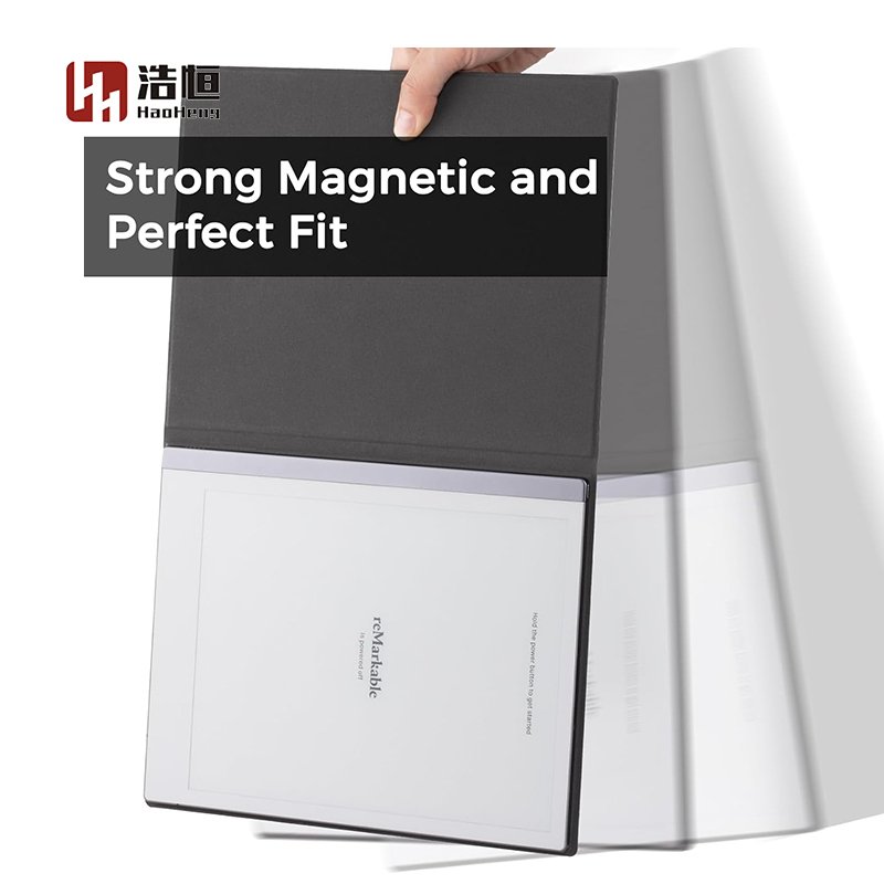 Ultra Lightweight Folio Cover Fabric and PU Leather Magnetic Case for Remarkable 2 Paper Tablet Book with Bulit-in Magnet
