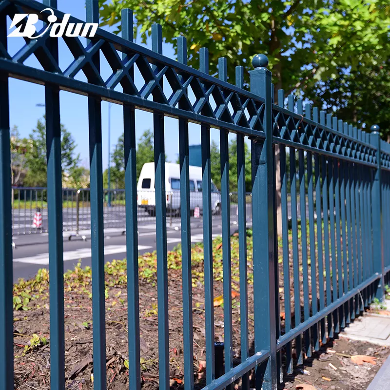 Outdoor security metal fence privacy galvanized steel fence panel steel garden fence