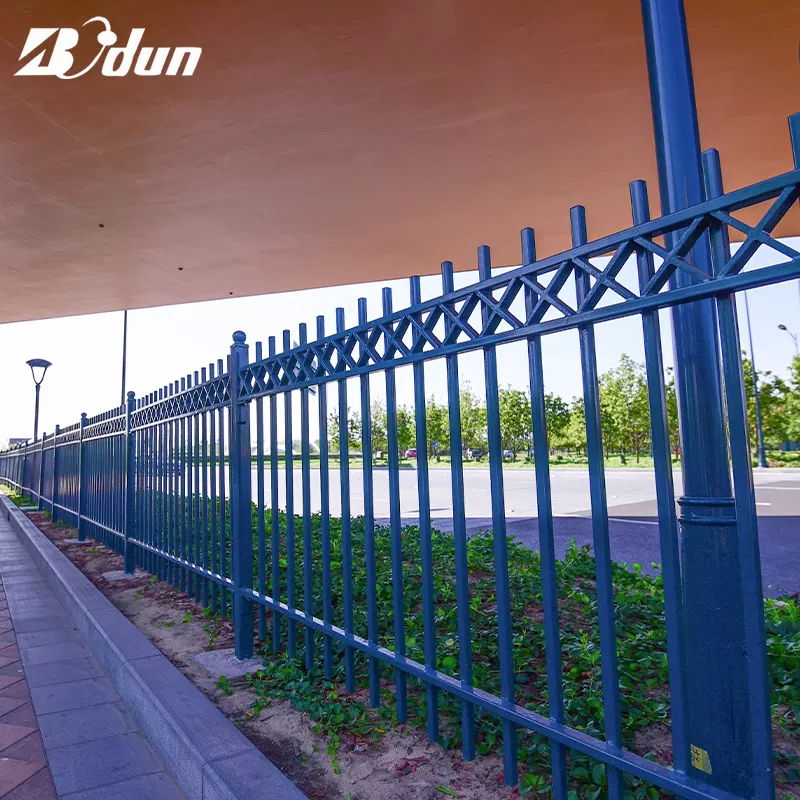 Outdoor security metal fence privacy galvanized steel fence panel steel garden fence
