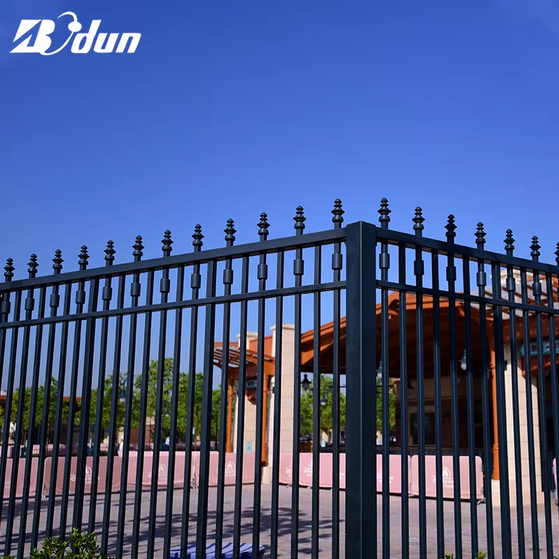 Outdoor security metal fence privacy galvanized steel fence panel steel garden fence