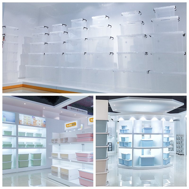 2021 hot design colorful multipurpose plastic large storage bin home plastic storage box with lid