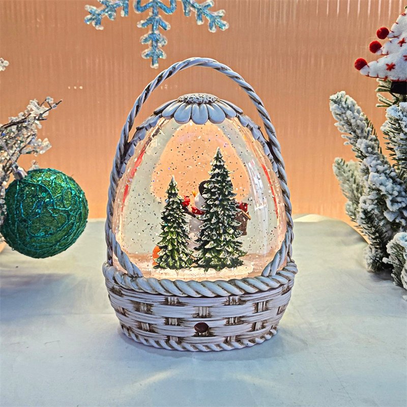 New Design Lighted Musical Book Christmas Lamp Plastic Christmas Snow Globe Water Lantern For Gifts