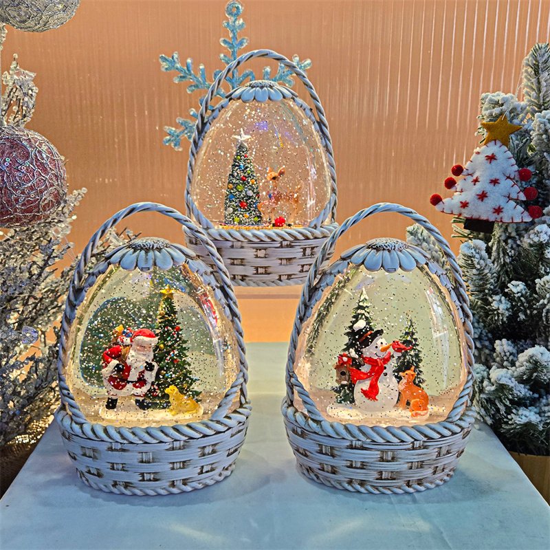 New Design Lighted Musical Book Christmas Lamp Plastic Christmas Snow Globe Water Lantern For Gifts