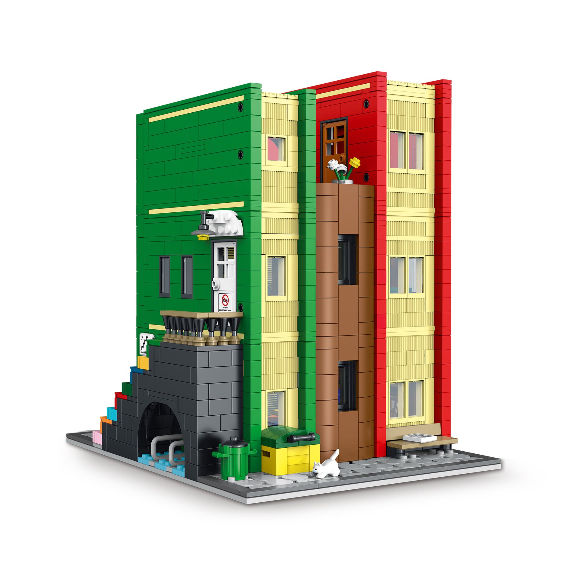Book Library City Street View MOC Building Blocks Cada C66007 Coffee Construction Bricks Sets With Light