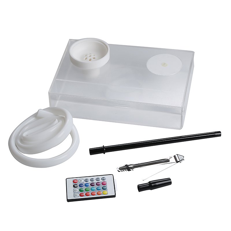 Wholesale Box Hookah Transparent Acrylic Hookahs for Sale Acrylic Book Shisha with LED Light Travel Hookah Cup Portable Shisha