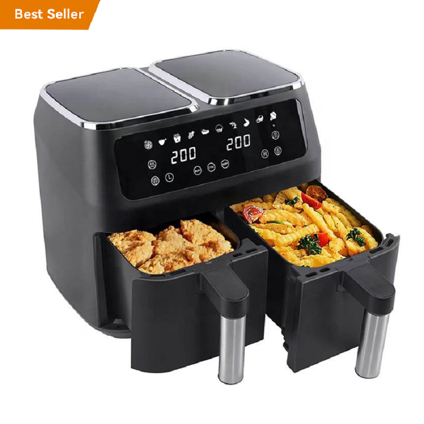 Household Double Airfryers Multi Function Electric Smart Dual Basket 9L Freidora De Aire Digital Oven Air Fryer