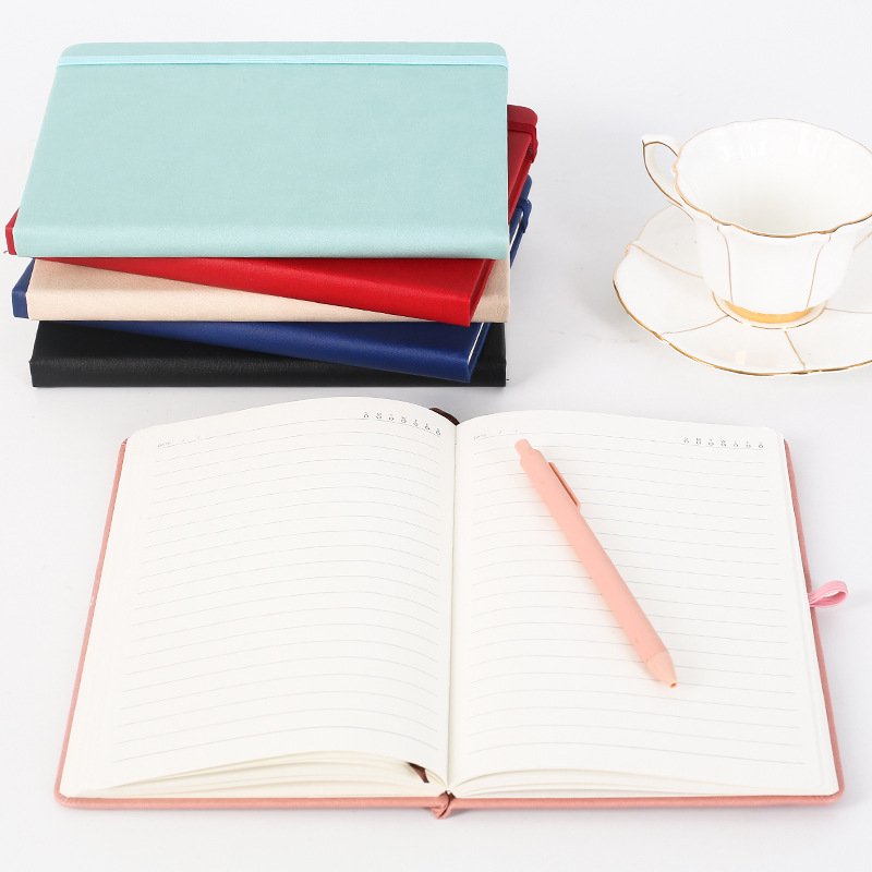 Hardcover Diary Custom Logo Journal Book Printing A5 Leather Notebook With Elastic Band